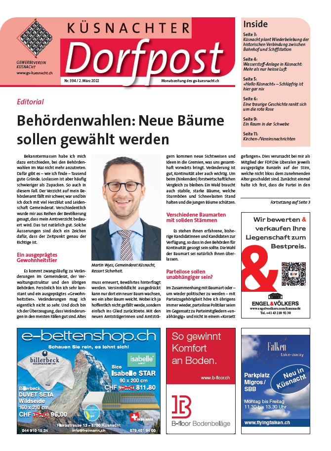 Küsnachter Dorfpost Nr. 394 vom 2. März 2022