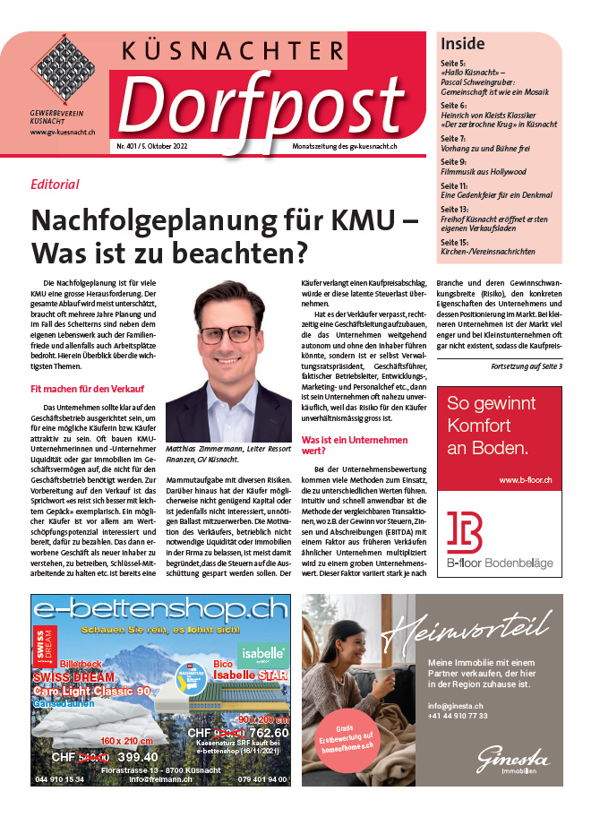 Küsnachter Dorfpost Nr. 401 vom 5. Oktober 2022